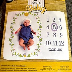 Cross Stitch Baby Milestone Blanket